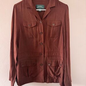 Lauren Ralph Lauren Women's Button Down Shirt in Rich Brown